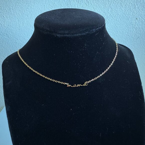 Gold “Mama” Script Necklace – Minimalist Mother Gift - Picture 3 of 6